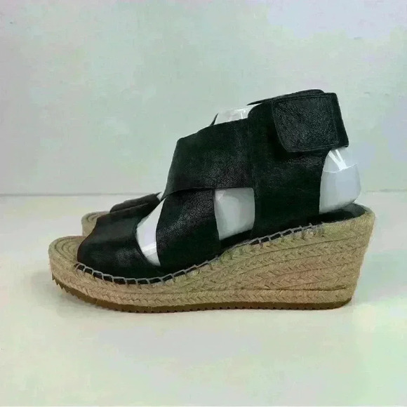 Eileen Fisher Willow Tumbled Leather Wedge Espadrille - Picture 5 of 16